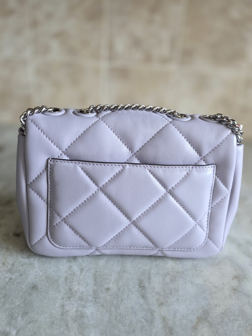 Tory Burch Quilted Lavender Leather Chain Shoulder Bag - Picture 5 of 8